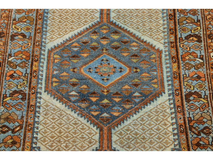 Antique Hamadan Wool Runner 3 X 16