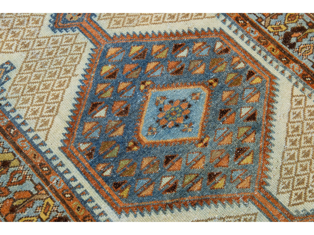 Antique Hamadan Wool Runner 3 X 16