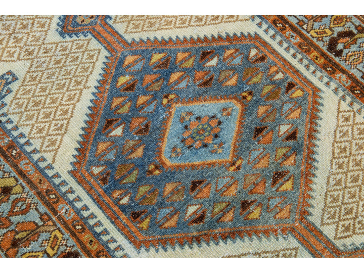 Antique Hamadan Wool Runner 3 X 16