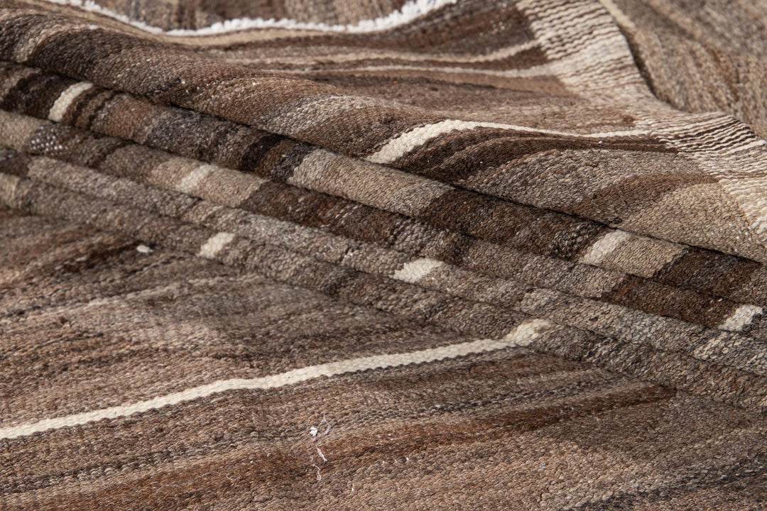 Modern Kilim Flaweave Wool Rug 14 X 21