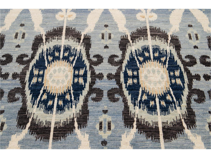 New Modern Transitional Wool Afghan Rug 11 X 13