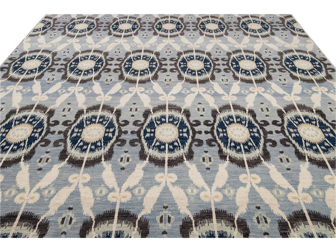 New Modern Transitional Wool Afghan Rug 11 X 13