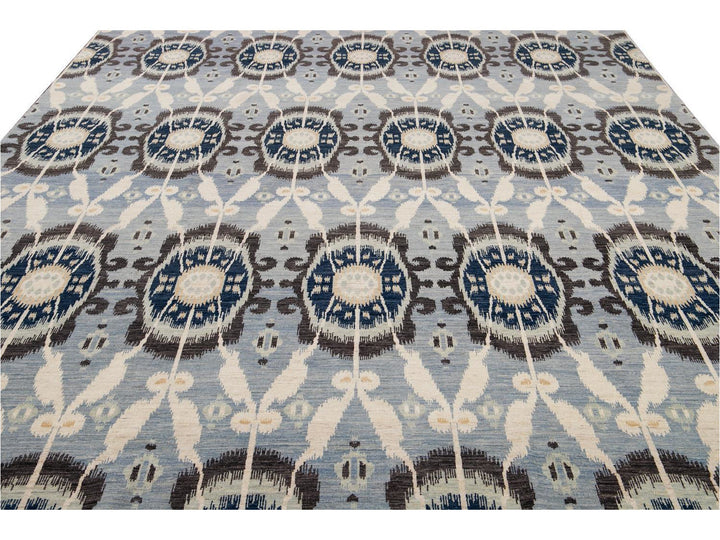 New Modern Transitional Wool Afghan Rug 11 X 13