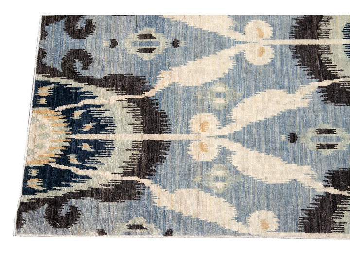 New Modern Transitional Wool Afghan Rug 11 X 13