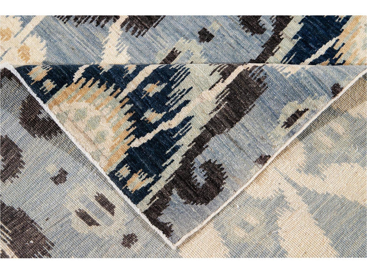 New Modern Transitional Wool Afghan Rug 11 X 13