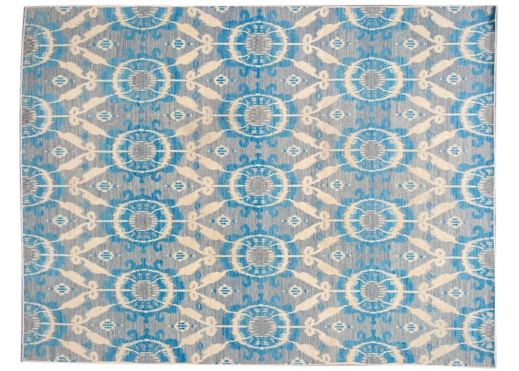 21st Century Modern Ikat Wool Rug 9' x 12'