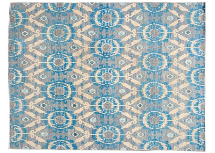 21st Century Modern Ikat Wool Rug 9' x 12'