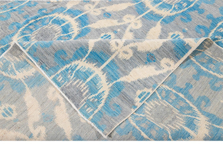 21st Century Modern Ikat Wool Rug 9' x 12'