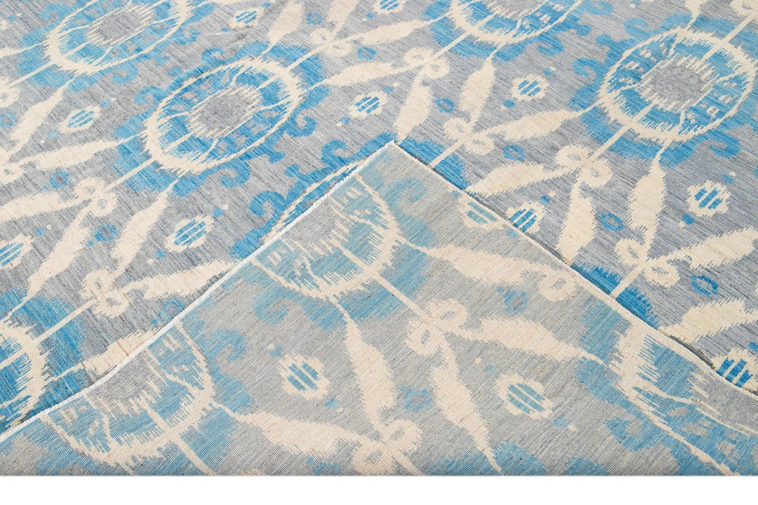 21st Century Modern Ikat Wool Rug 9' x 12'