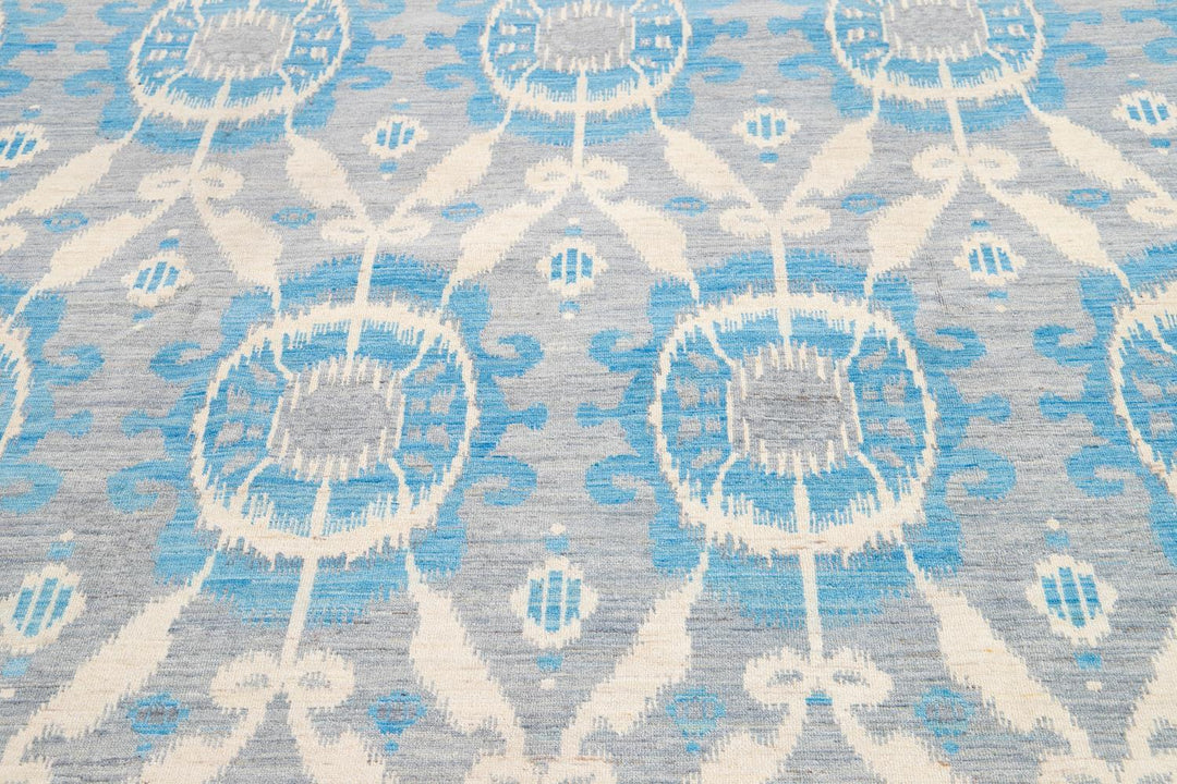 21st Century Modern Ikat Wool Rug 9' x 12'