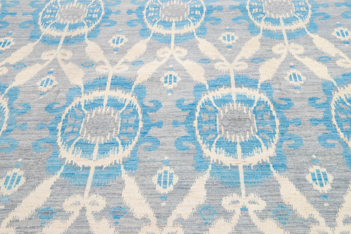 21st Century Modern Ikat Wool Rug 9' x 12'