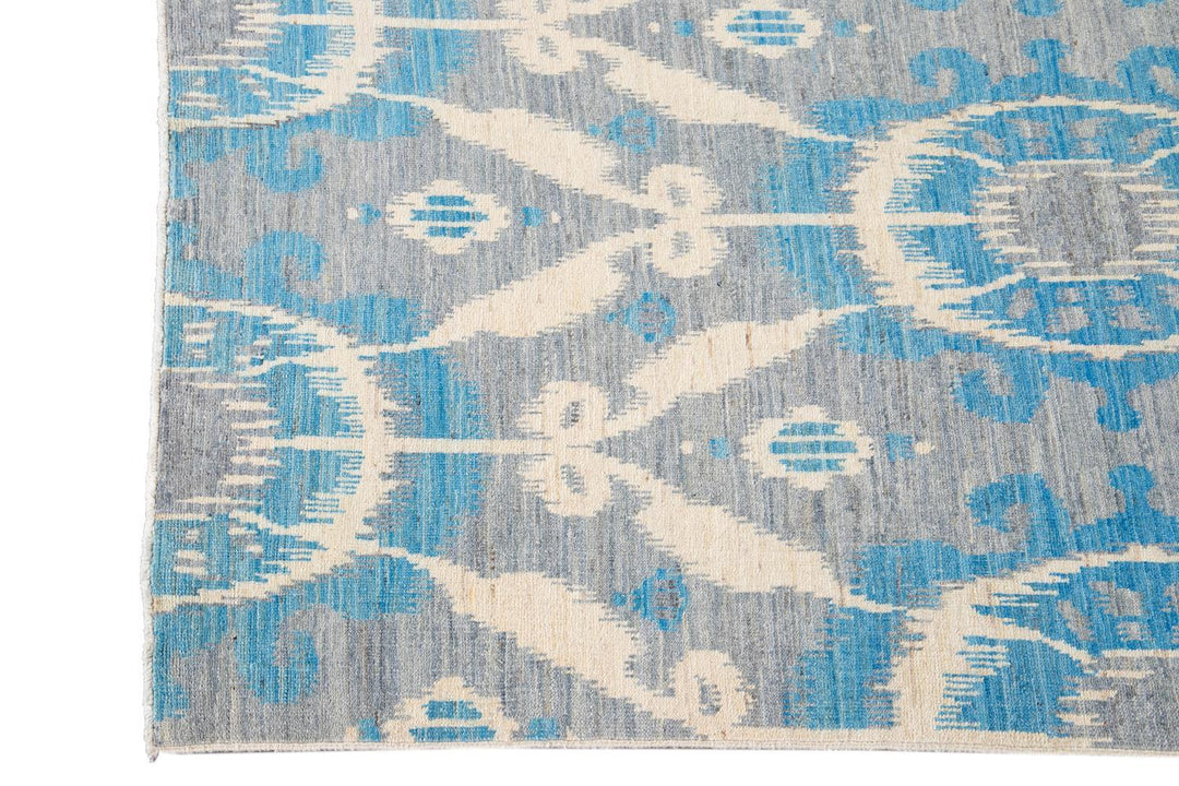 21st Century Modern Ikat Wool Rug 9' x 12'