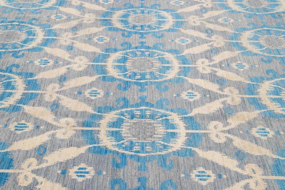 21st Century Modern Ikat Wool Rug 9' x 12'