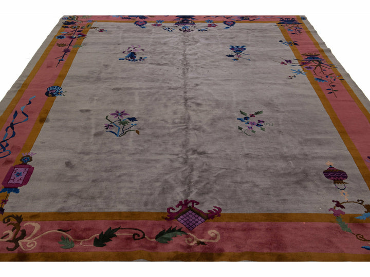 Antique Art Deco Chinese Rug 9 X 12