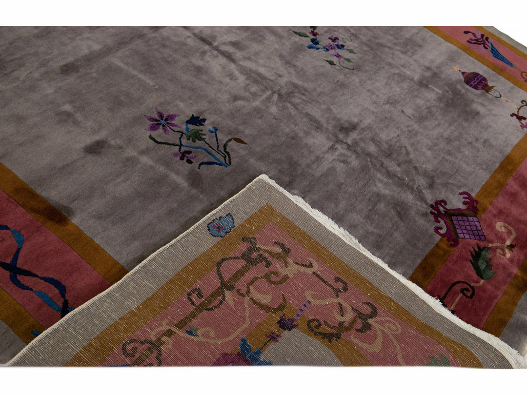 Antique Art Deco Chinese Rug 9 X 12