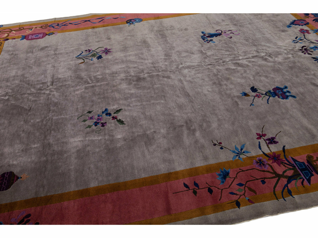 Antique Art Deco Chinese Rug 9 X 12