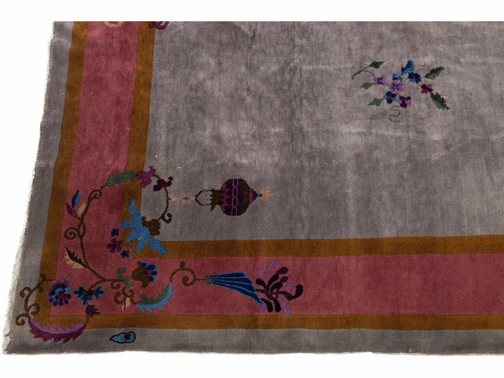 Antique Art Deco Chinese Rug 9 X 12