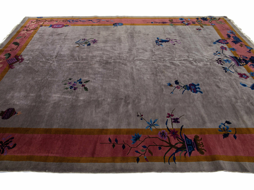 Antique Art Deco Chinese Rug 9 X 12