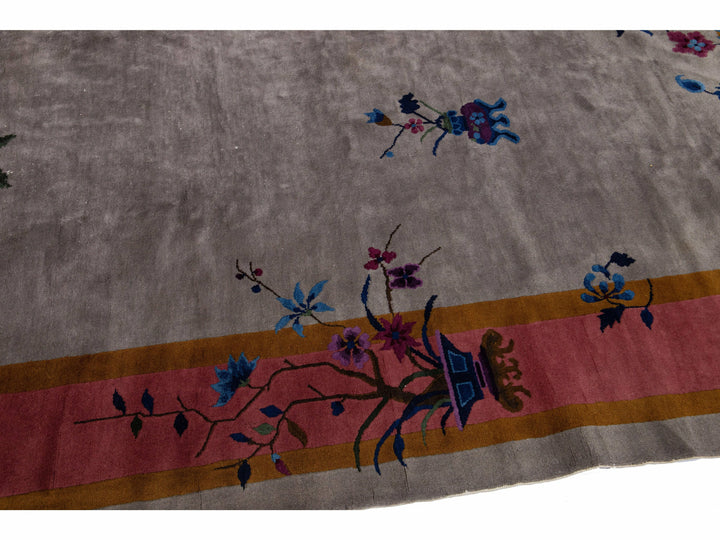 Antique Art Deco Chinese Rug 9 X 12