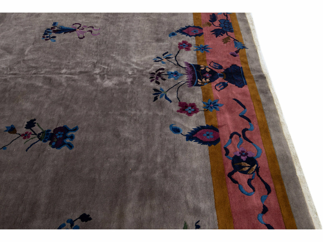 Antique Art Deco Chinese Rug 9 X 12