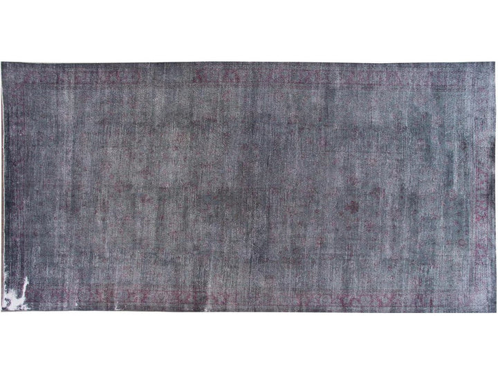 Antique Overdyed Wool Rug 12 X 26