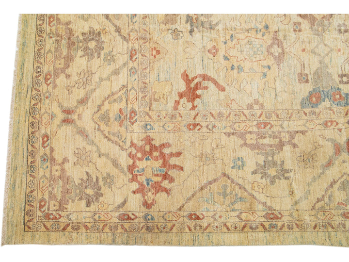 Modern Sultanabad Wool Rug 13 X 19