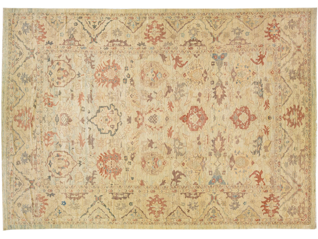 Modern Sultanabad Wool Rug 13 X 19