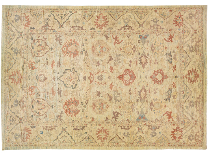Modern Sultanabad Wool Rug 13 X 19