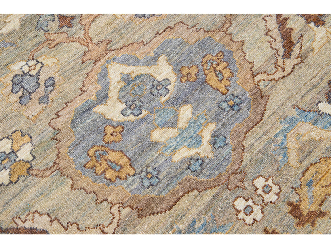 Modern Sultanabad Wool Rug 13 X 19
