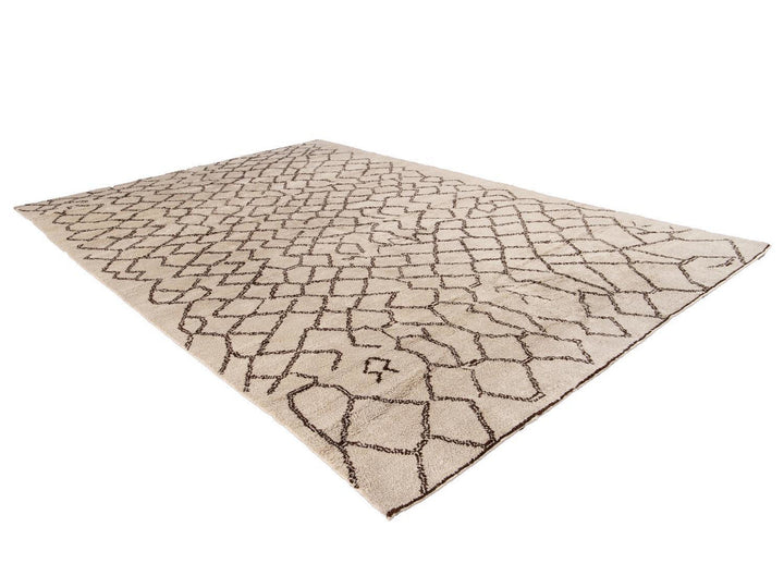 Modern Moroccan Beige Wool Rug 9 X 14
