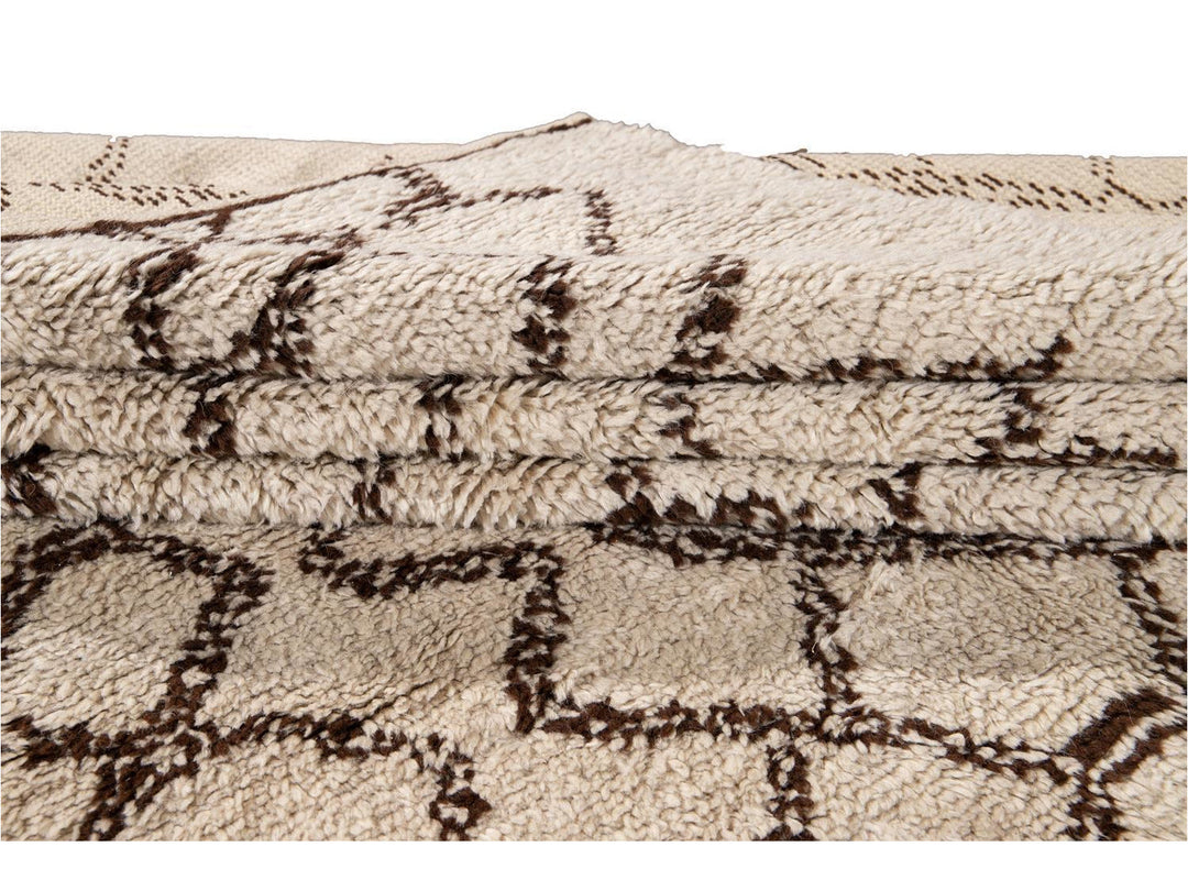 Modern Moroccan Beige Wool Rug 9 X 14