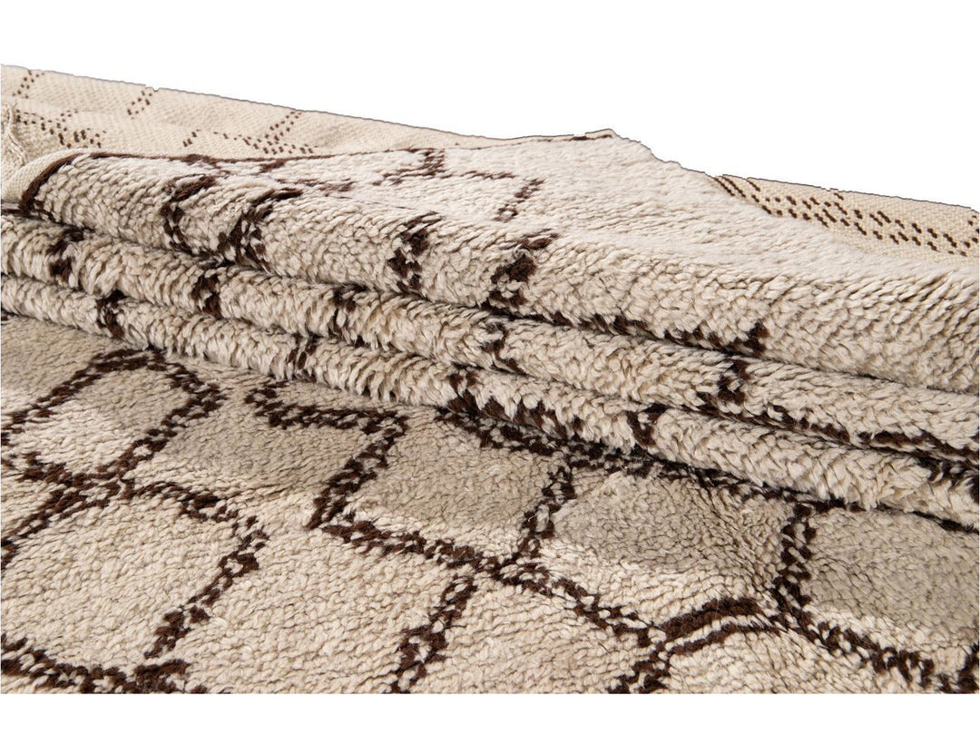 Modern Moroccan Beige Wool Rug 9 X 14