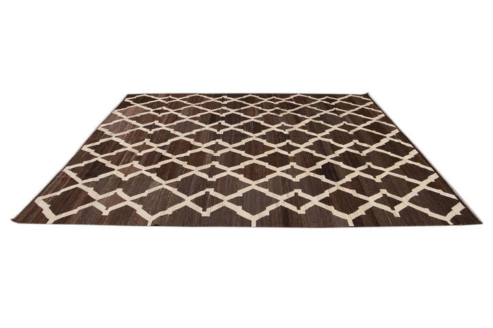 Modern Abstract Kilim Wool Rug 8 X 10