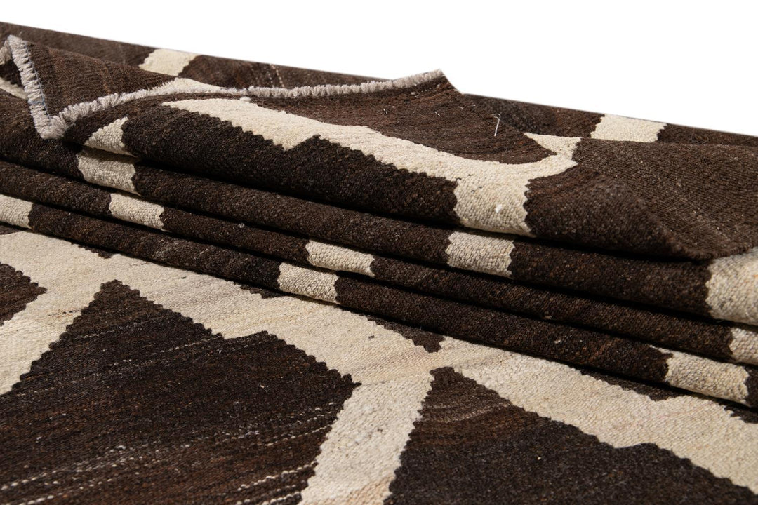 Modern Abstract Kilim Wool Rug 8 X 10