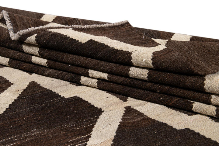 Modern Abstract Kilim Wool Rug 8 X 10