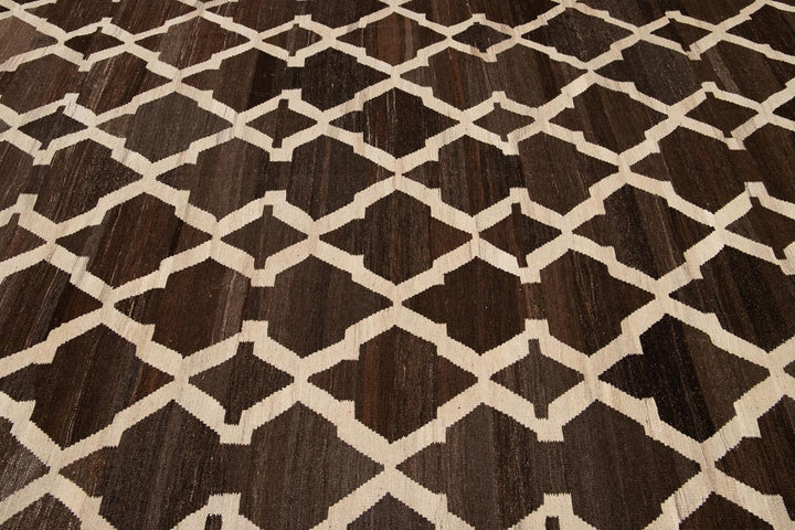 Modern Abstract Kilim Wool Rug 8 X 10