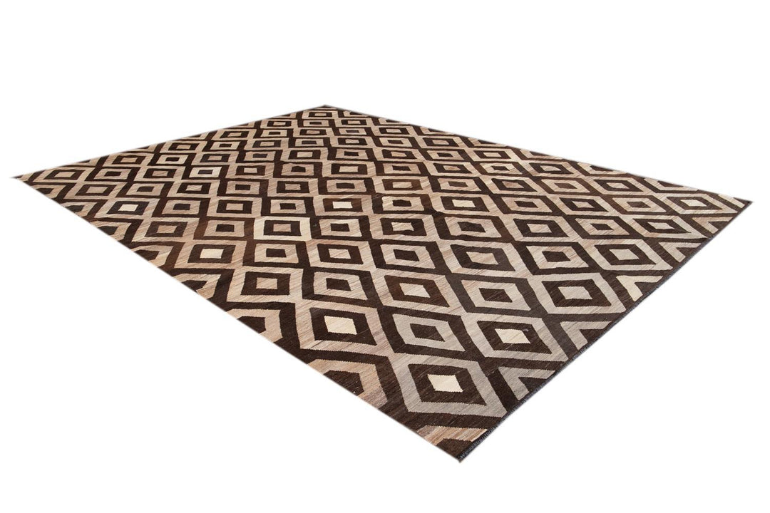 Contemporary Turkish Kilim Wool Rug 10 X 14