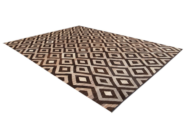 Contemporary Turkish Kilim Wool Rug 10 X 14