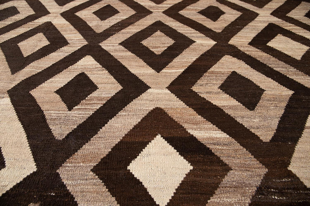 Contemporary Turkish Kilim Wool Rug 10 X 14