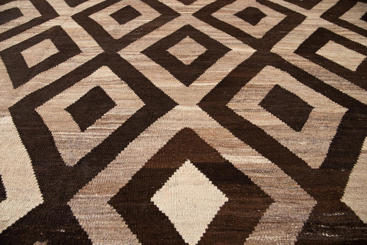 Contemporary Turkish Kilim Wool Rug 10 X 14
