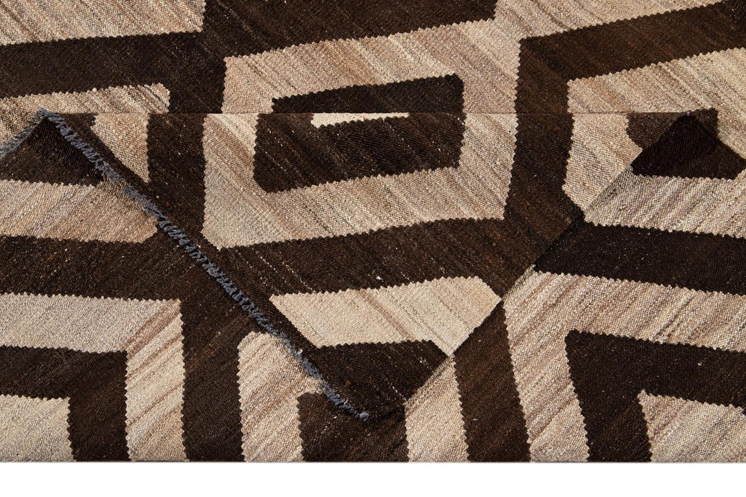 Contemporary Turkish Kilim Wool Rug 10 X 14