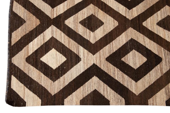 Contemporary Turkish Kilim Wool Rug 10 X 14