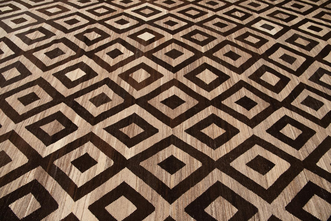 Contemporary Turkish Kilim Wool Rug 10 X 14