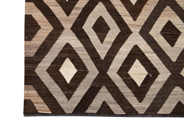 Contemporary Turkish Kilim Wool Rug 10 X 14