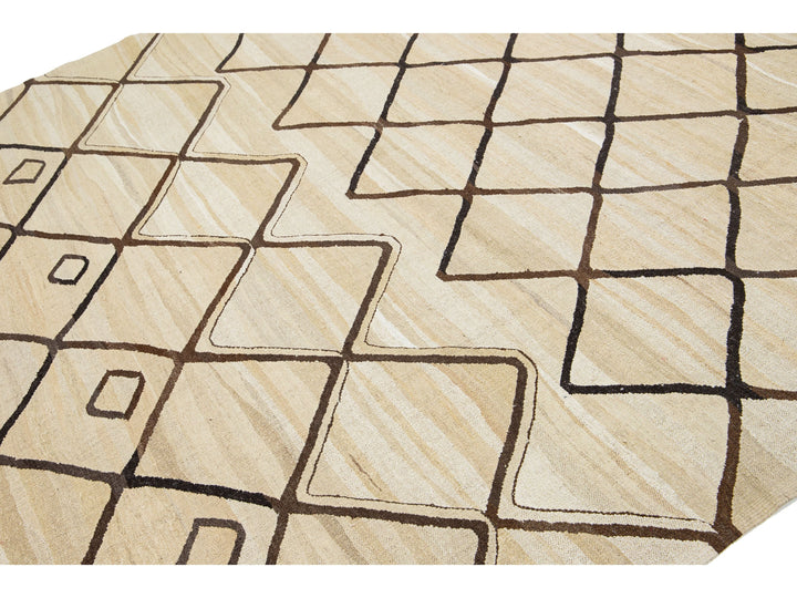 Modern Turkish Kilim Wool Rug 9 X 10