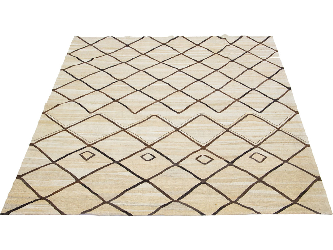 Modern Turkish Kilim Wool Rug 9 X 10