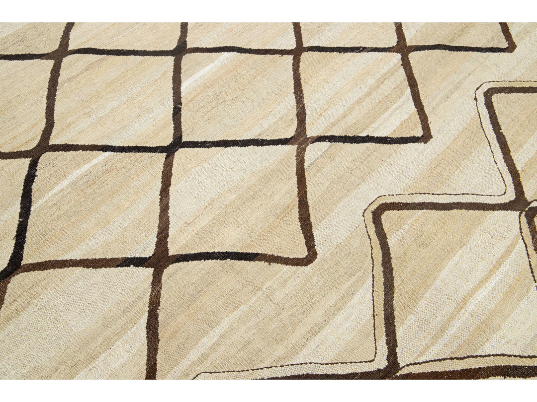 Modern Turkish Kilim Wool Rug 9 X 10