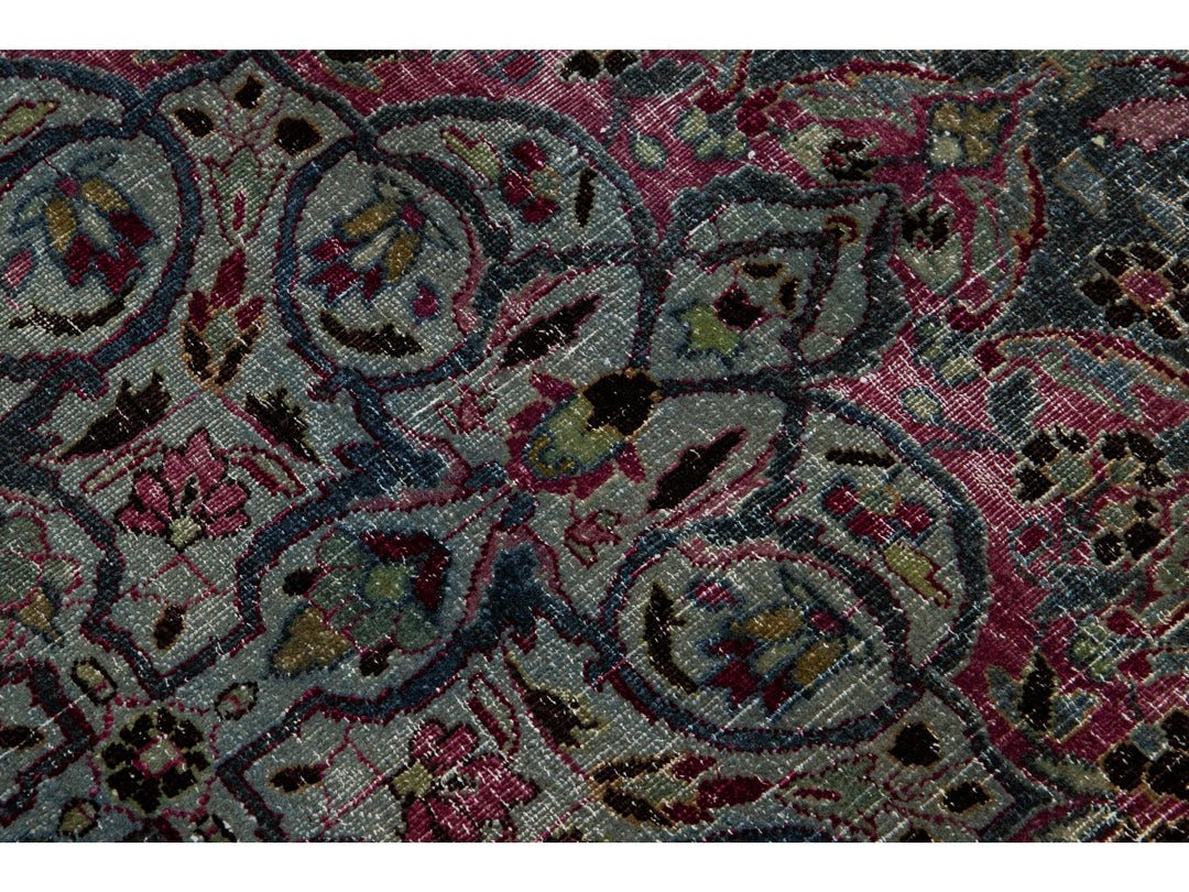 Antique Overdyed Wool Rug 12 X 17