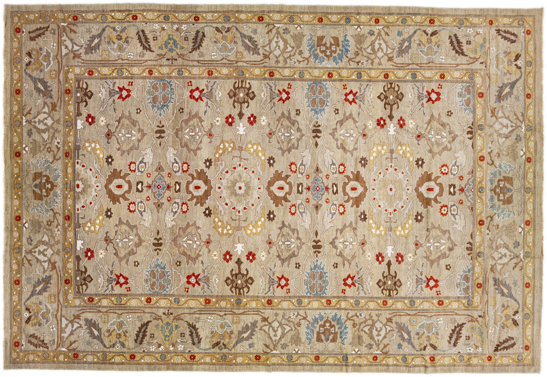 Contemporary Sultanabad Wool Rug 12 X 18