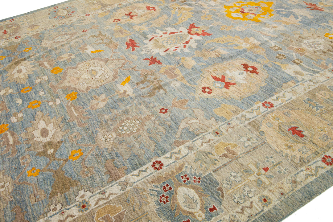 Contemporary Sultanabad Wool Rug 12 X 18